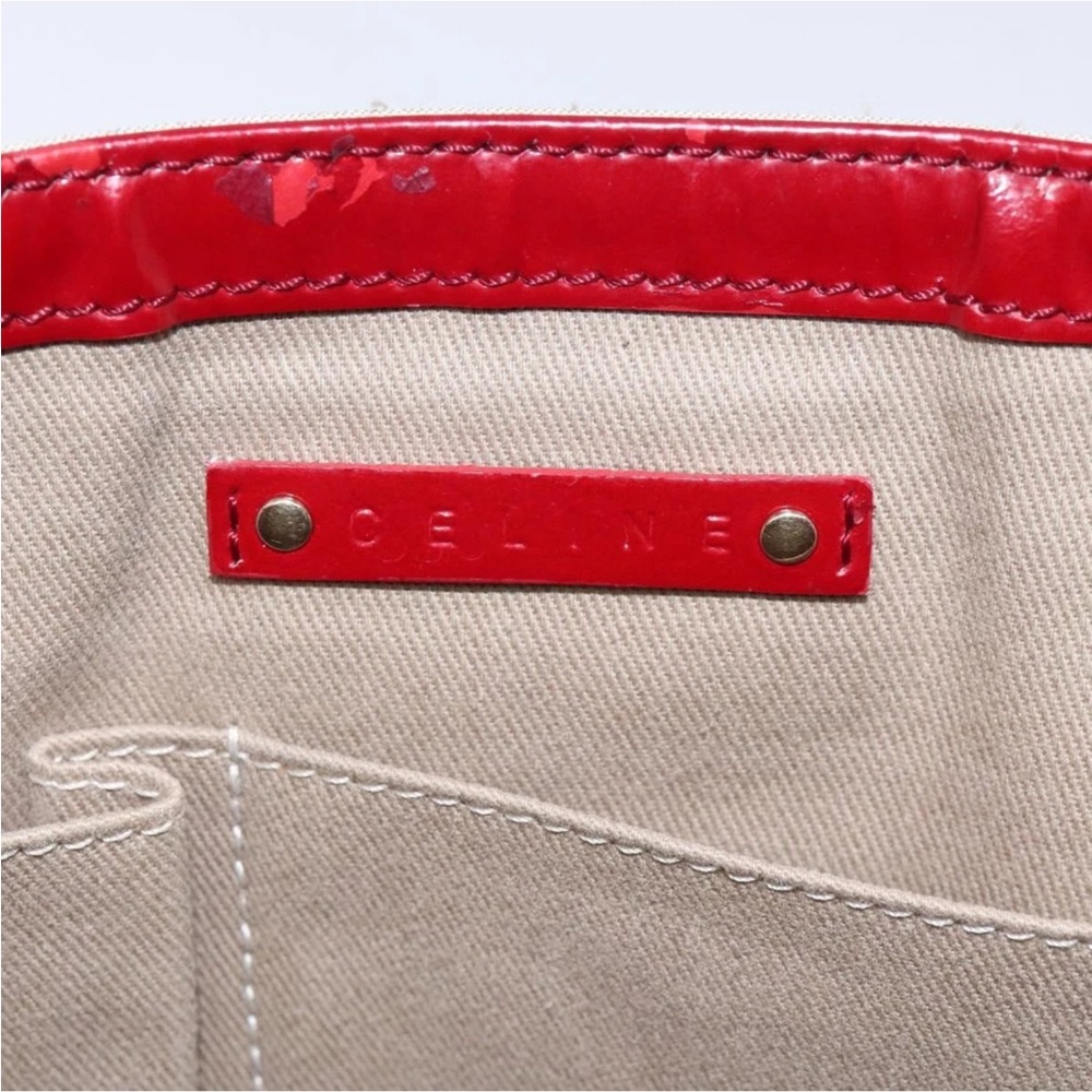 Celine Cream and Red Tote Bag with Elegant Design - Picture 12 of 16